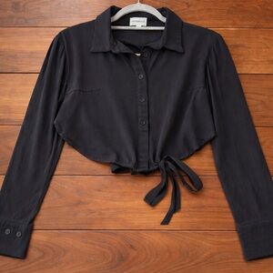 Superdown Charcoal Button-Up Women's Shirt
